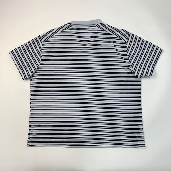Nike Shirt Men 2XL XXL Gray Navy Striped Dry Victory Polo Flat Seam Knit Dri Fit - Picture 9 of 12